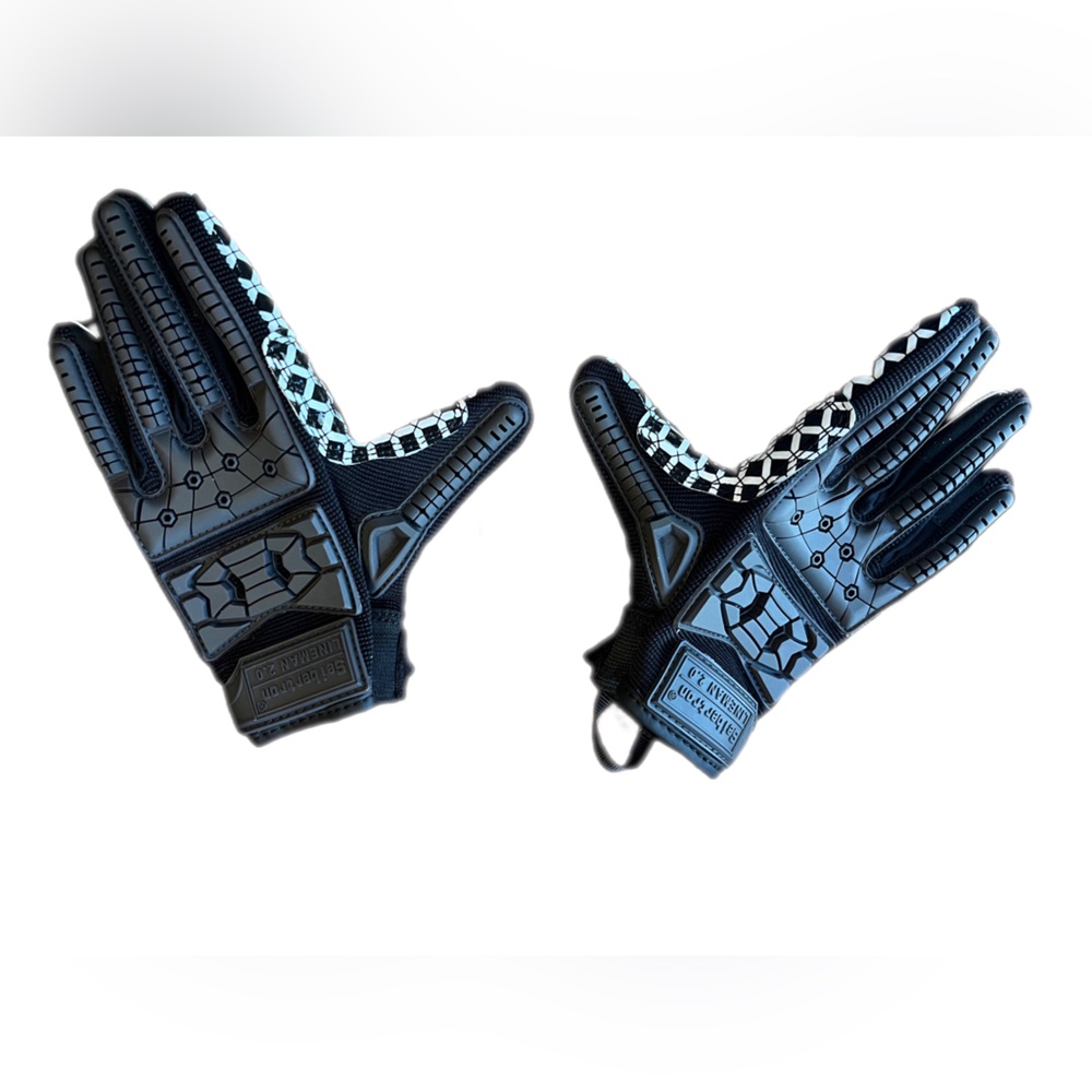 Seibertron Lineman 2.0 Padded Palm Football Receiver Gloves, Flexible